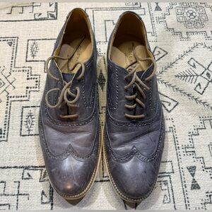 Cole Haan Washed blue Leather Wingtip Oxfords